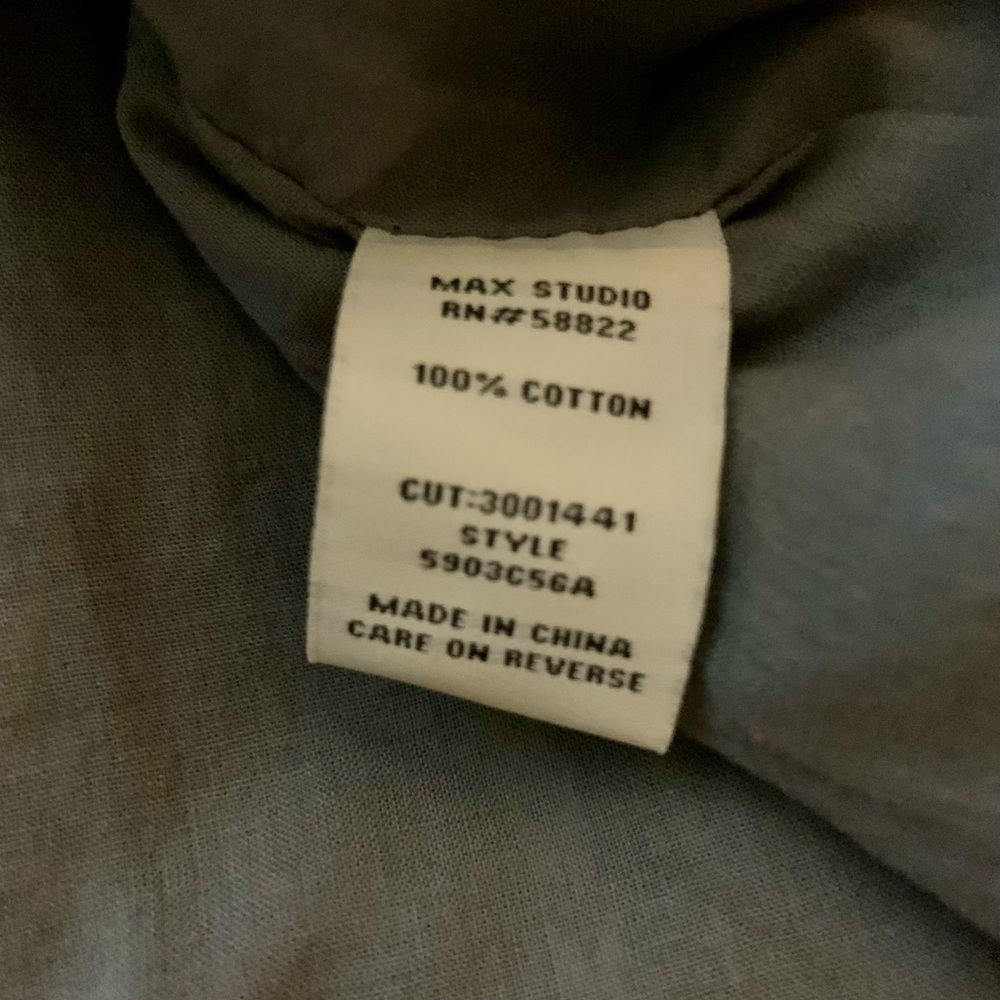 NWT Max Studio Sleeveless 100% Cotton Dress -Size L - Gray with White Details - Picture 4 of 5